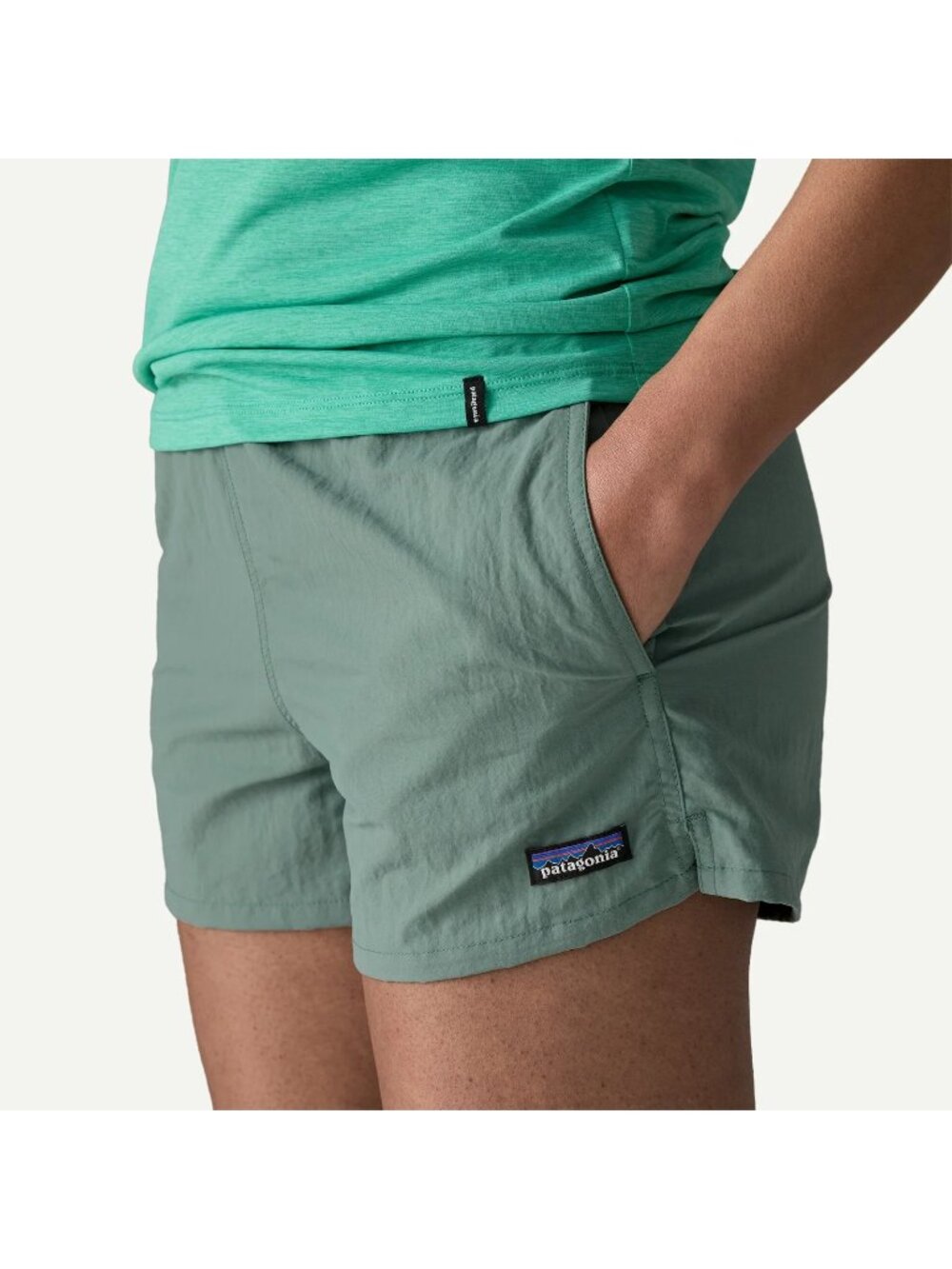 PATAGONIA Women's Barely Baggies Shorts 2.5" Inseam Blue Sage, Size L Large